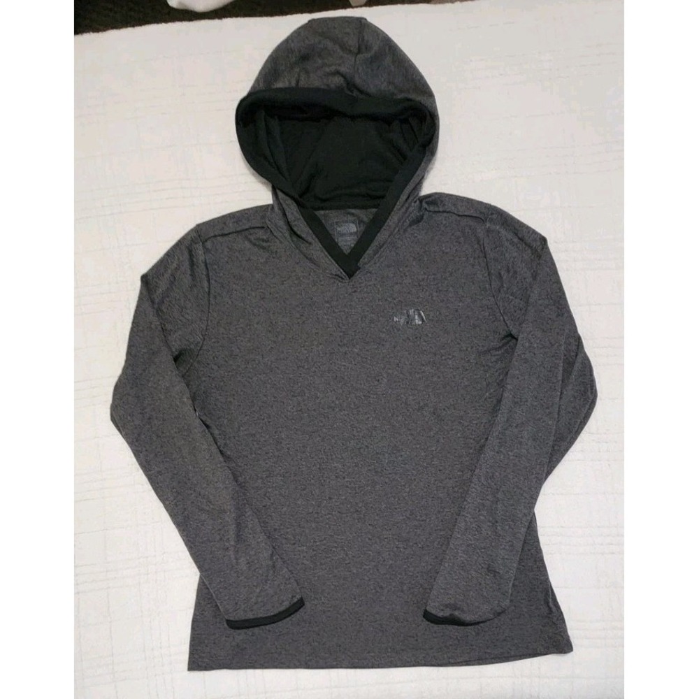 The North‎ Face Shirt Womens Medium Gray FlashDry Lightweight Long Sleeve Hoodie